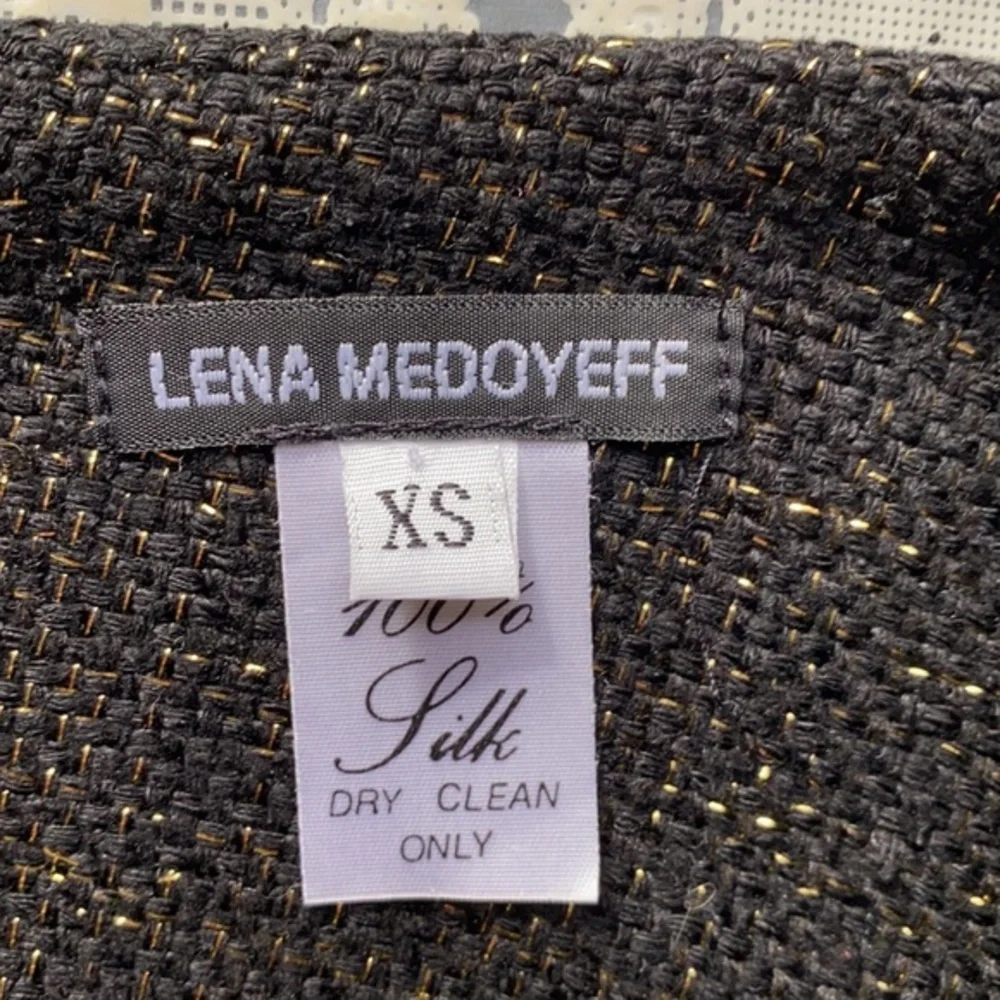💜💜 Lena Medoyeff Black Silk Skirt Size XS